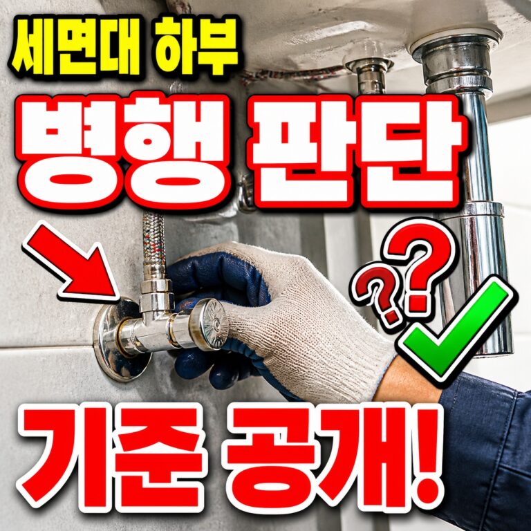 앵글밸브·급수 호스 병행 판단 기준