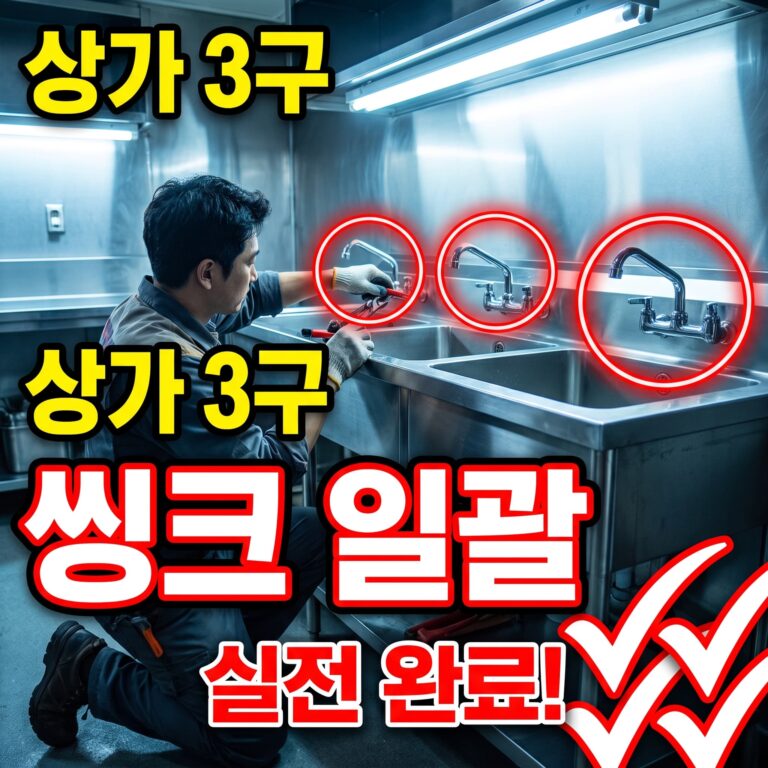 상가 씽크 3구 일괄 교체 실전 기록