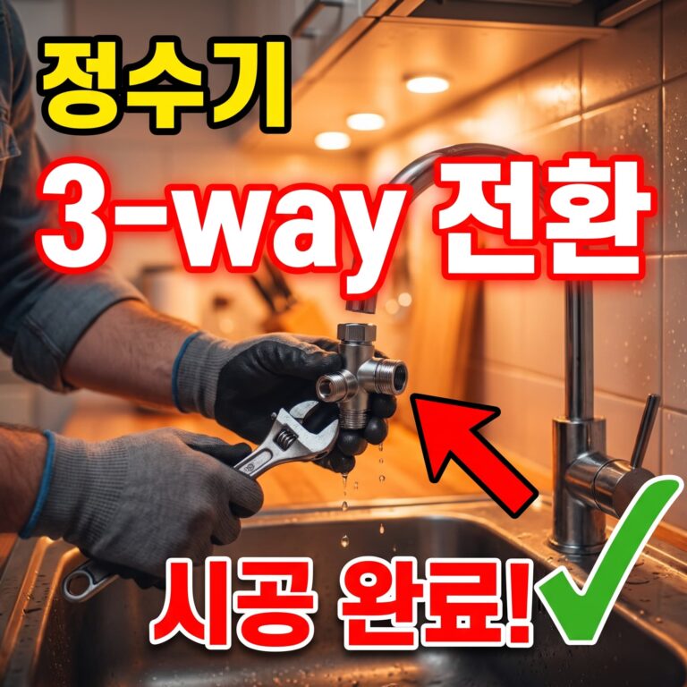정수기 3-way 수전 전환 시공 사례