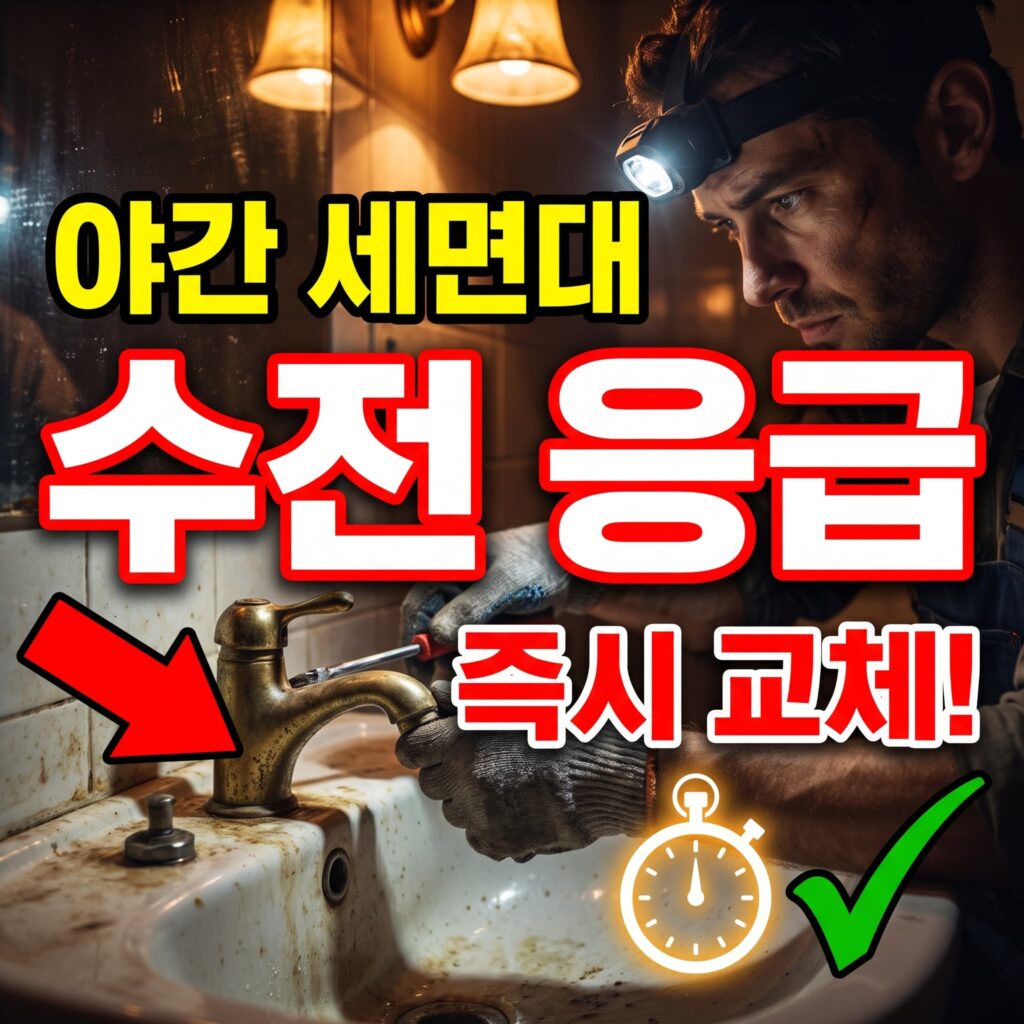오래된 세면대 수전 야간 응급 교체 사례 관련 사진