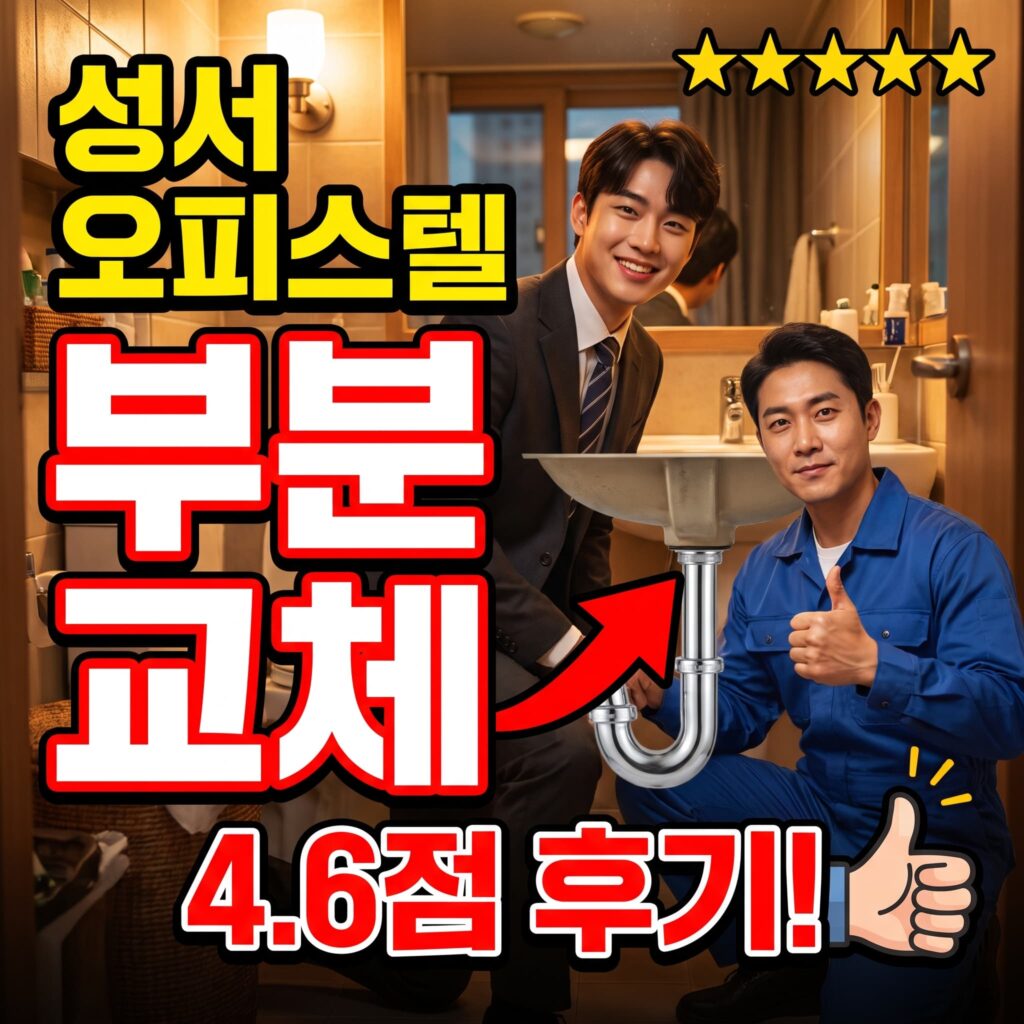 달서구 성서 오피스텔 세면대 배수관 부식 누수, 45분 부분 교체 후기 4.6점