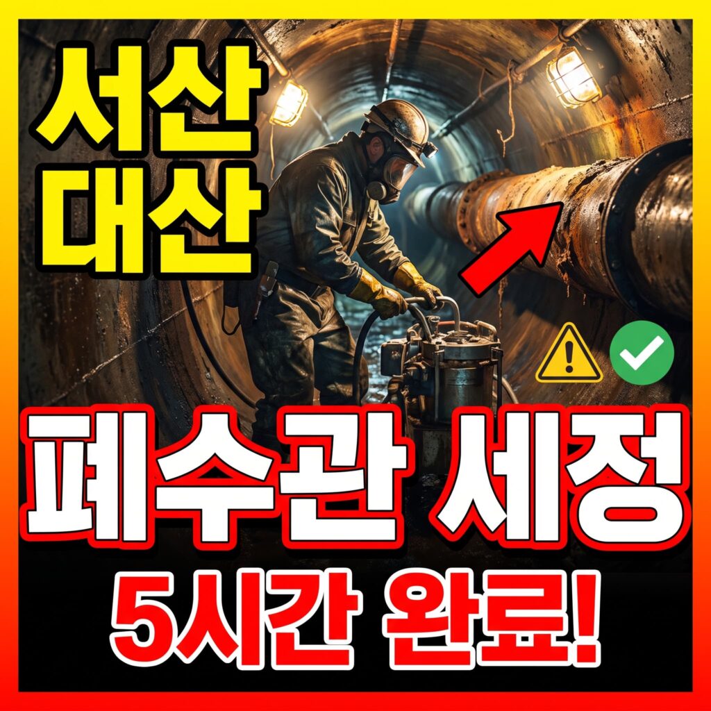 서산 대산 공장 화학 폐수관 이물질 침적 주간 5시간 산업용 세정 후기 4.6점