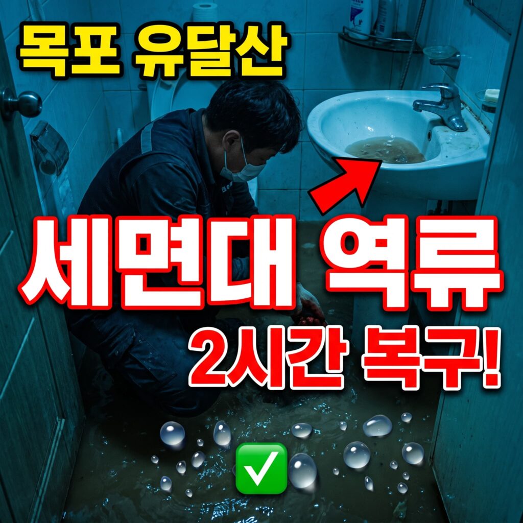 목포 유달산 다세대 반지하 세면대 역류 새벽 2시간 복구 후기 4.6점