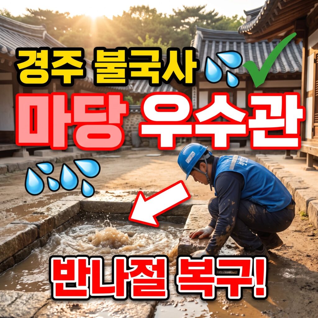 경주 불국사 인근 한옥 게스트하우스 마당 우수관 역류 반나절 복구 후기 4.6점