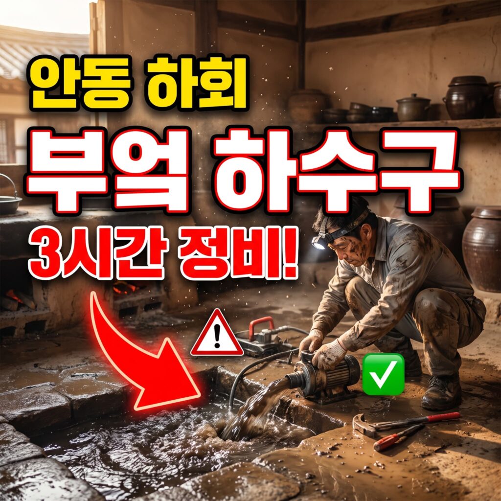 안동 하회마을 인근 전통 가옥 부엌 하수구 침수 3시간 정비 후기 4.5점
