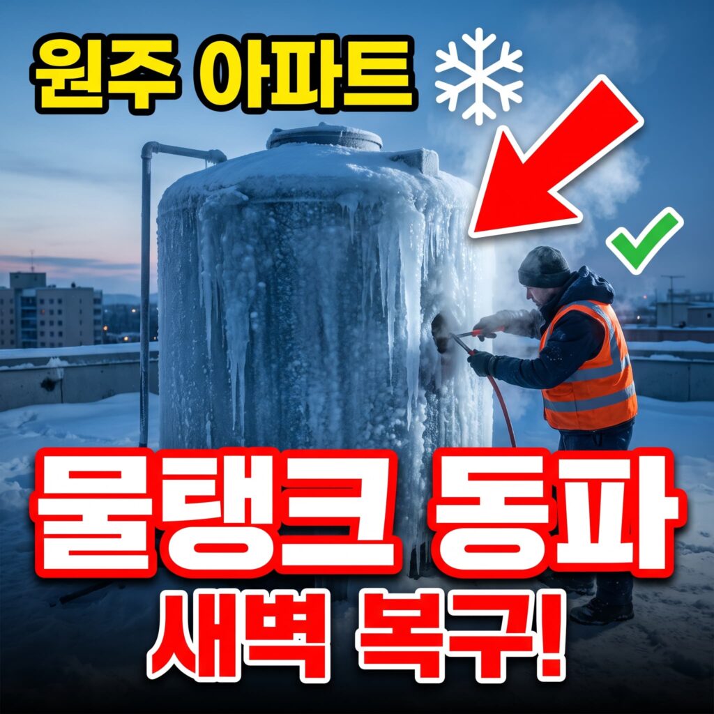 강원 원주시 아파트 옥상 물탱크 동파 새벽 긴급 복구 후기 4.7점