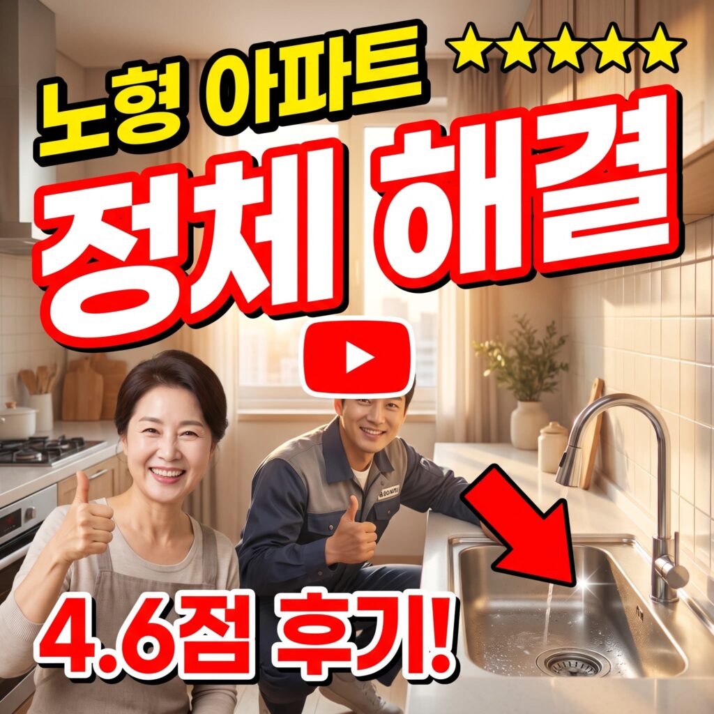 제주시 노형동 아파트 주방 싱크대 배수 정체 오전 1시간 반 해결 후기 4.6점