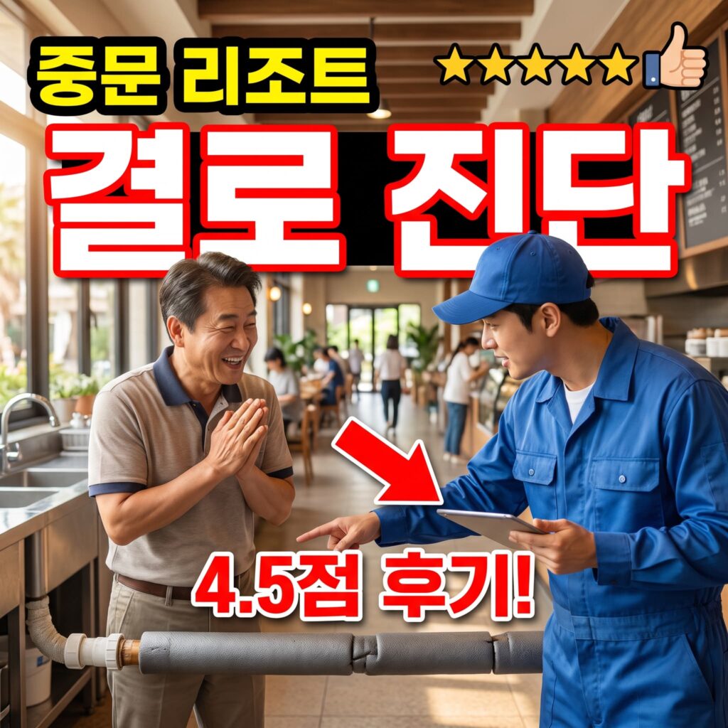 제주 서귀포 리조트 상가 세면대 배수관 결로 응결수 오전 진단 후기 4.5점