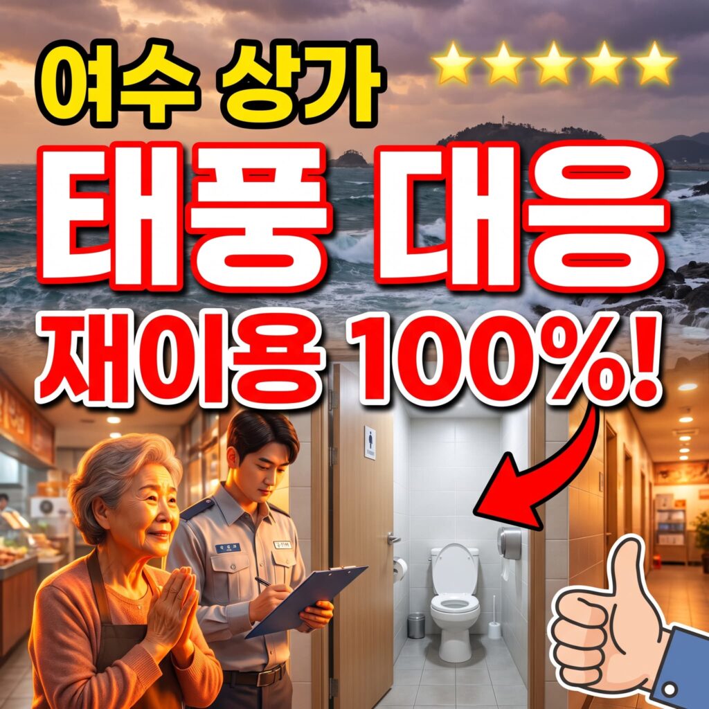 전남 여수 오동도 인근 상가 태풍 통과 후 화장실 침수 대응 후기
