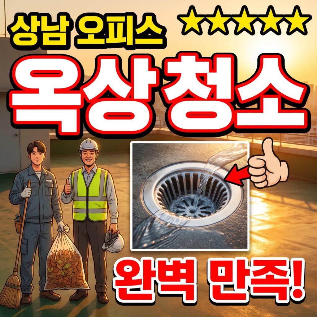 경남 창원 상남동 오피스 옥상 우수구 낙엽 폐색 장마 전 청소 후기
