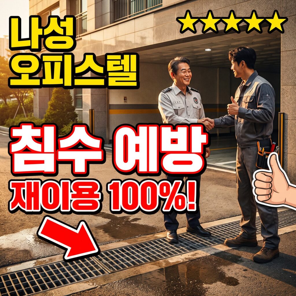 세종 나성동 신축 오피스텔 지하 주차장 우기 침수 예방 정비 후기
