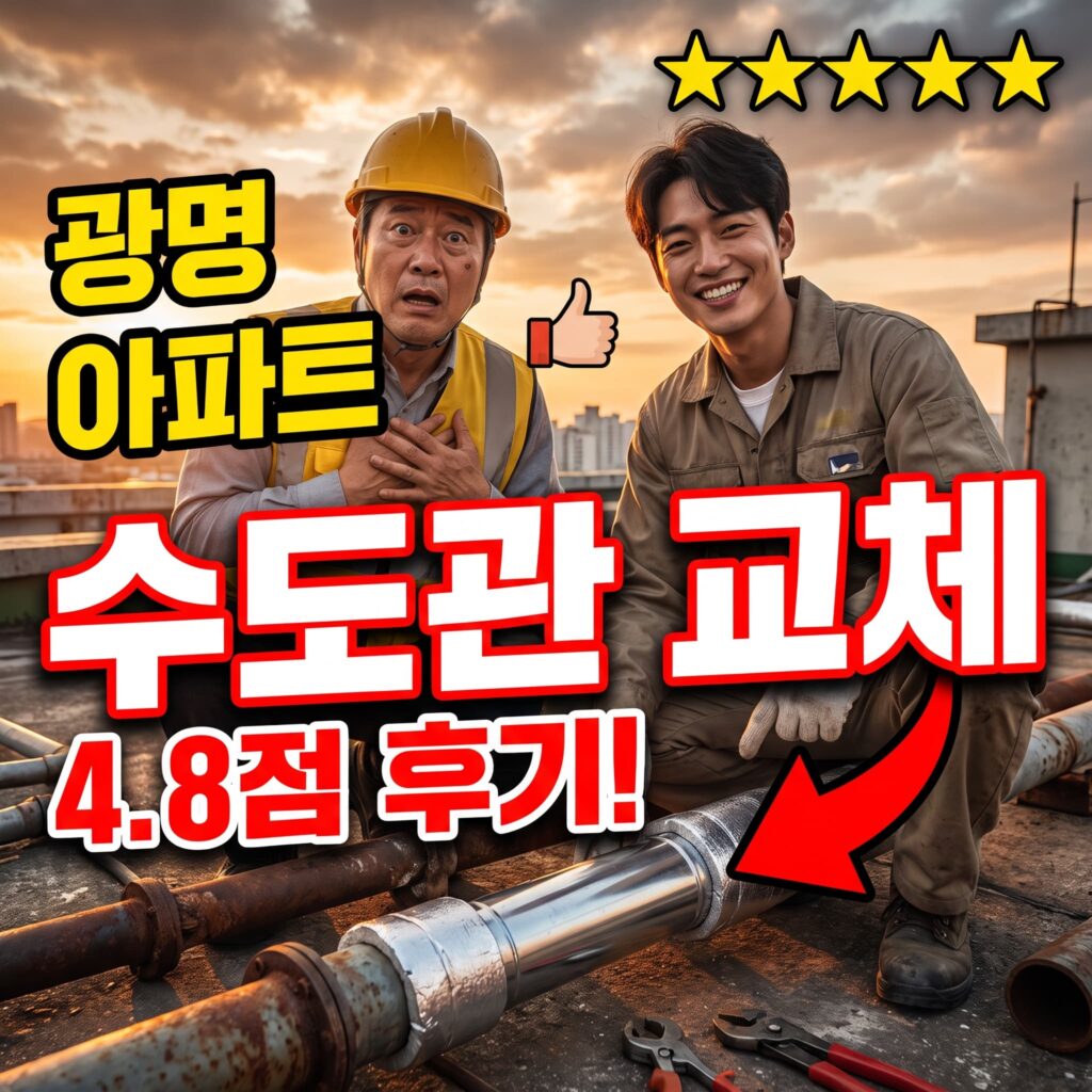 경기 광명 재건축 아파트 옥상 수도관 노후 교체 후기 4.8점