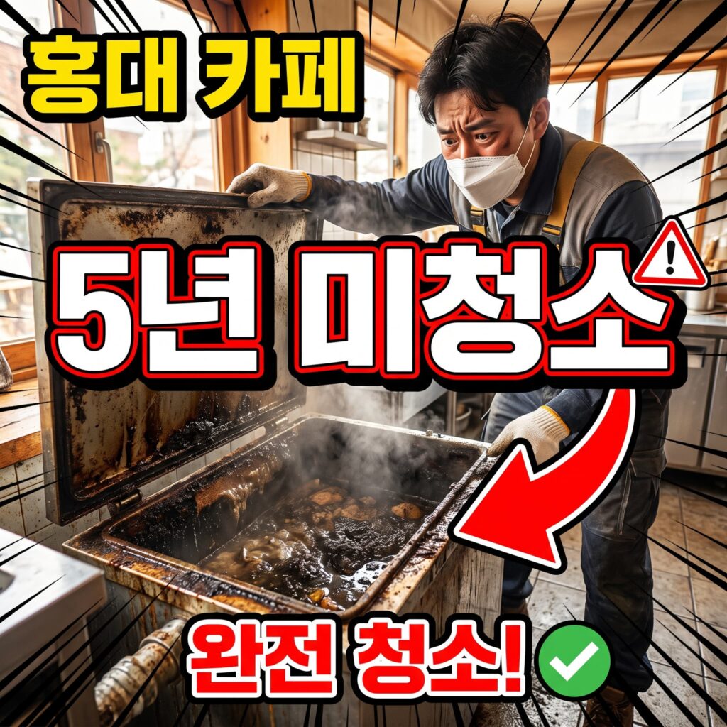 서울 홍대 카페 그리스트랩 5년 미청소 대응 사례 4.7점