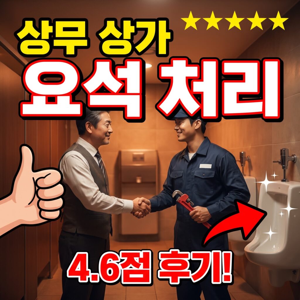 광주 상무지구 오피스 상가 지하 소변기 요석 침적 처리 후기 4.6점