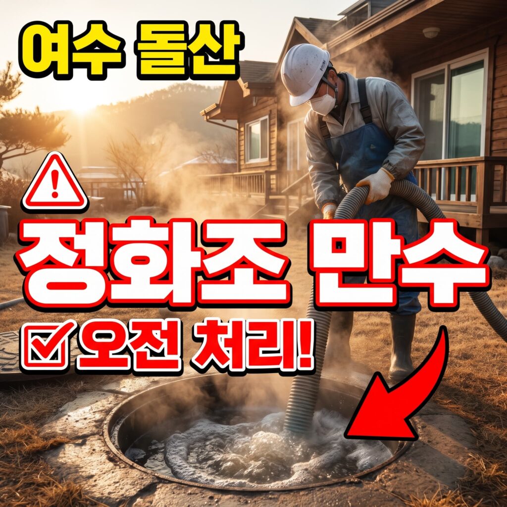 전남 여수 돌산 펜션 정화조 만수 오전 처리 사례