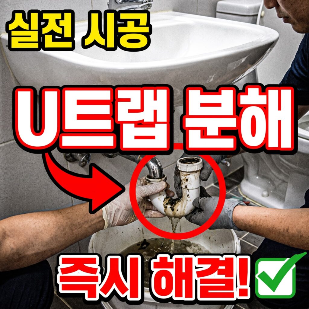 욕실 세면대 배수 지연 U트랩 분해 실전 사례와 시공 과정