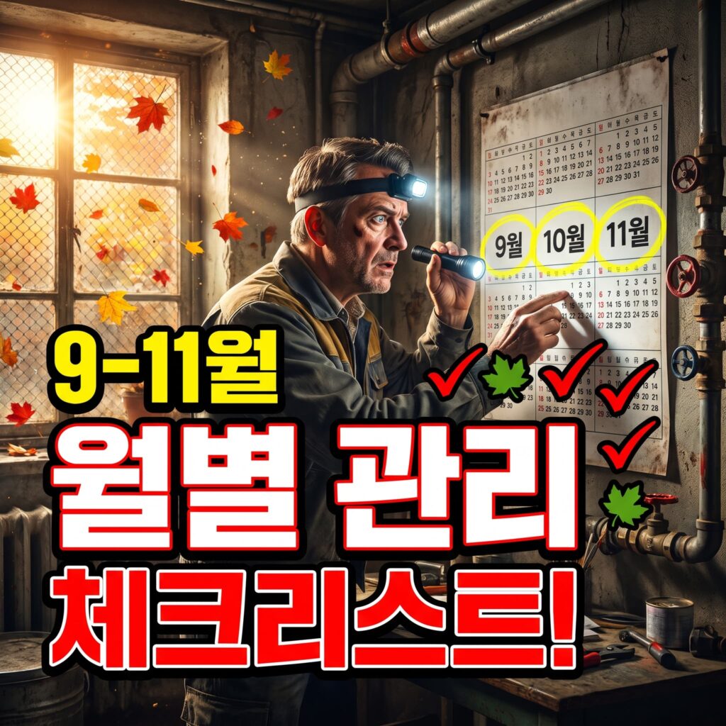 가을철 아파트 관리자 배관 유지 체크리스트 — 9월부터 11월까지 월별 정례 관리