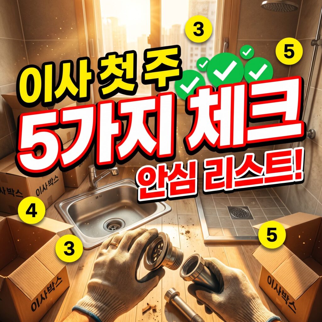 이사 후 첫 주 배관 점검 5가지 필수 체크 신규 세대 안심 체크리스트