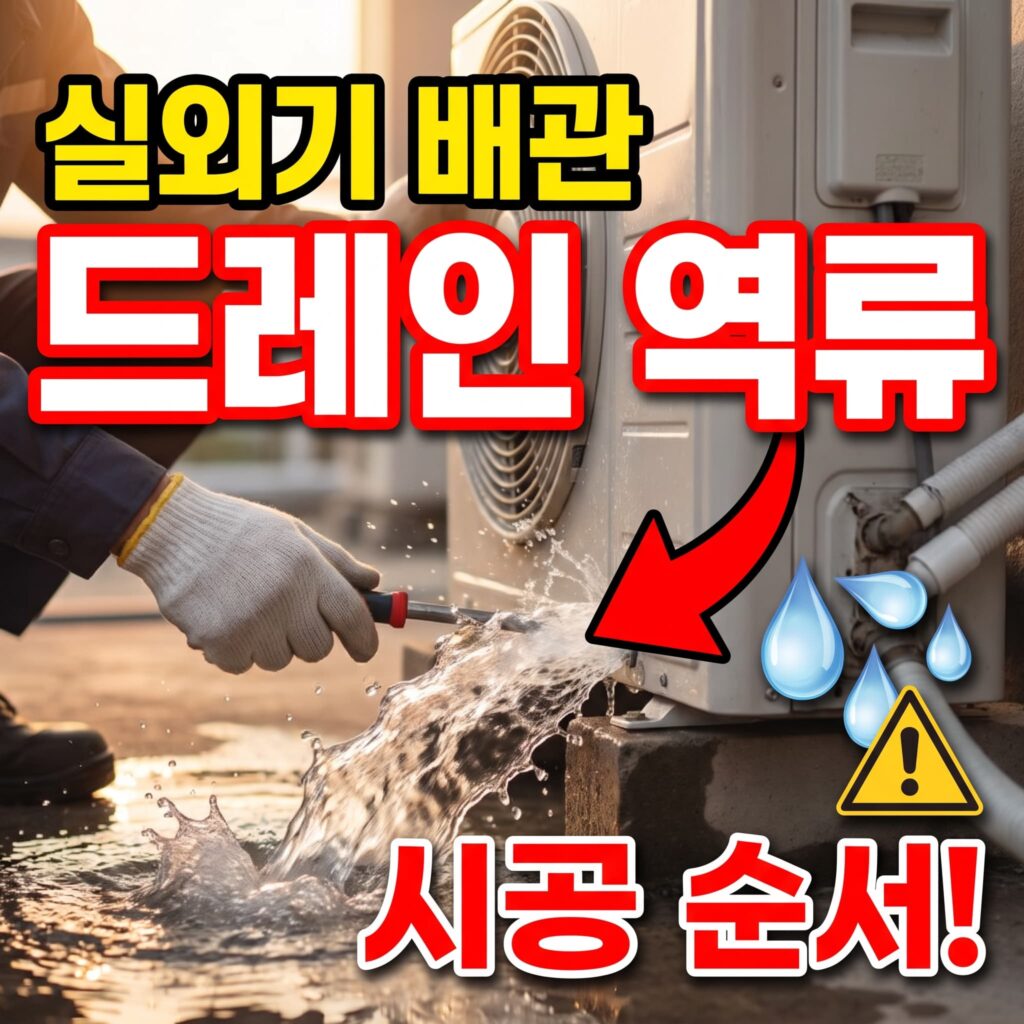 에어컨 실외기 배관 드레인 역류·낙수 원인과 시공 순서 총정리