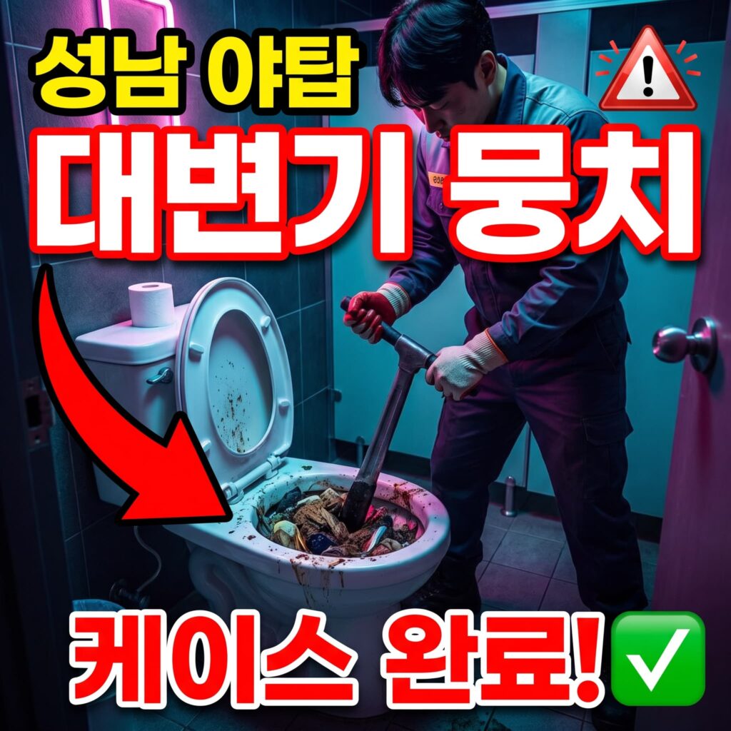 경기 성남 야탑 로데오거리 유흥 상가 화장실 대변기 뭉치 막힘 케이스