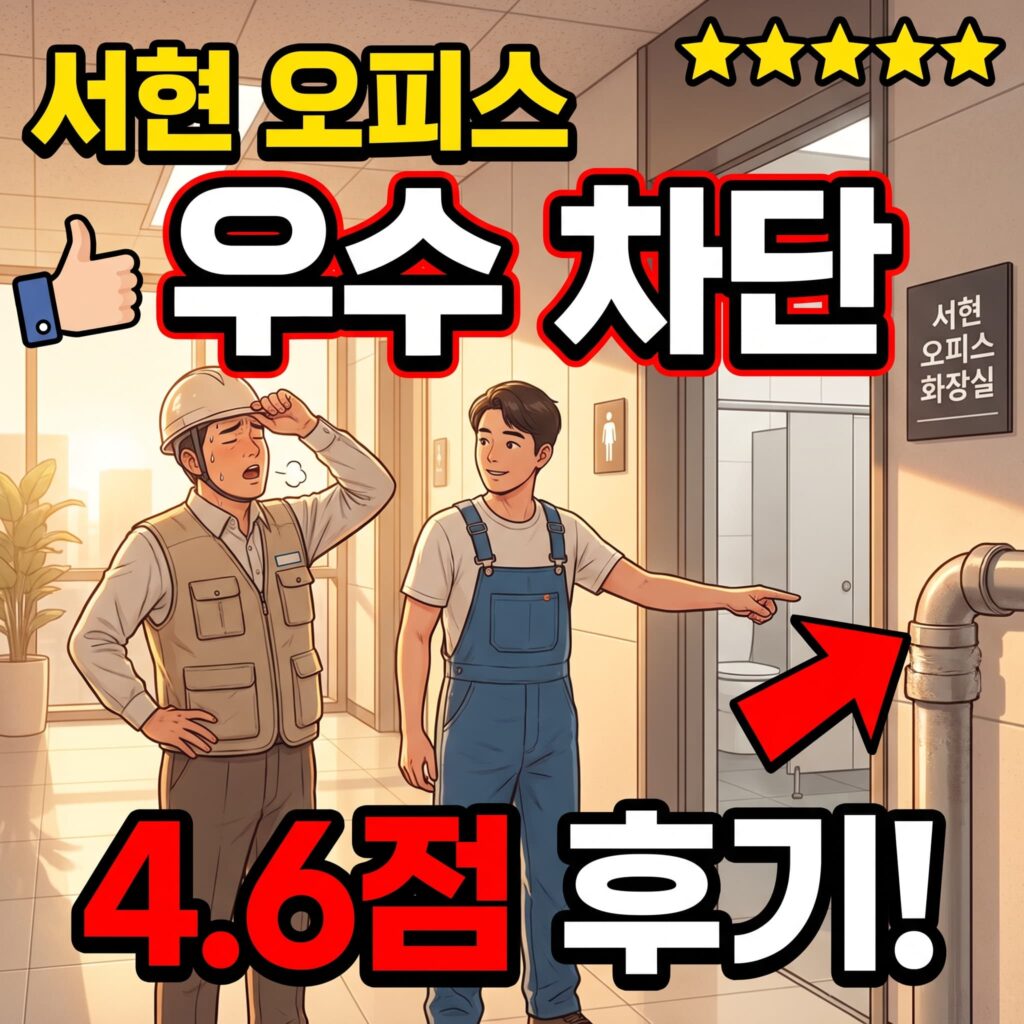 경기 분당 서현역 로데오 오피스 화장실 라인 우수 유입 차단 후기 4.6점
