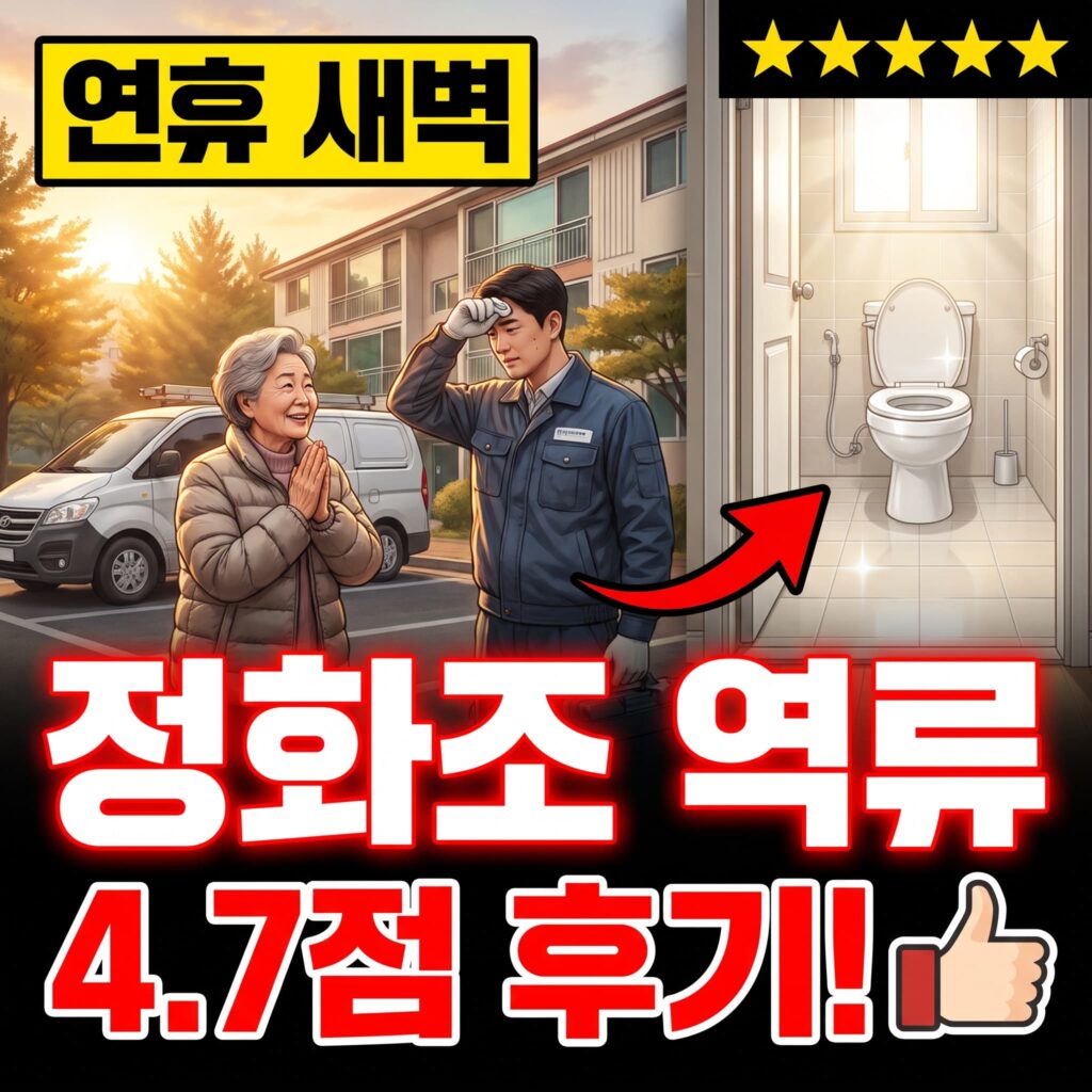 연휴 새벽 정화조 역류 아파트 저층 응급 처리 후기 4.7점