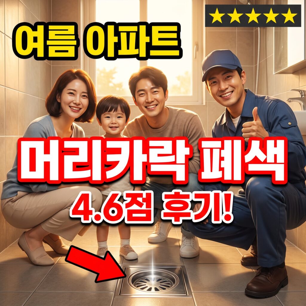 수영장 물놀이 뒤 아파트 욕실 배수구 머리카락 폐색 여름 응급 후기 4.6점