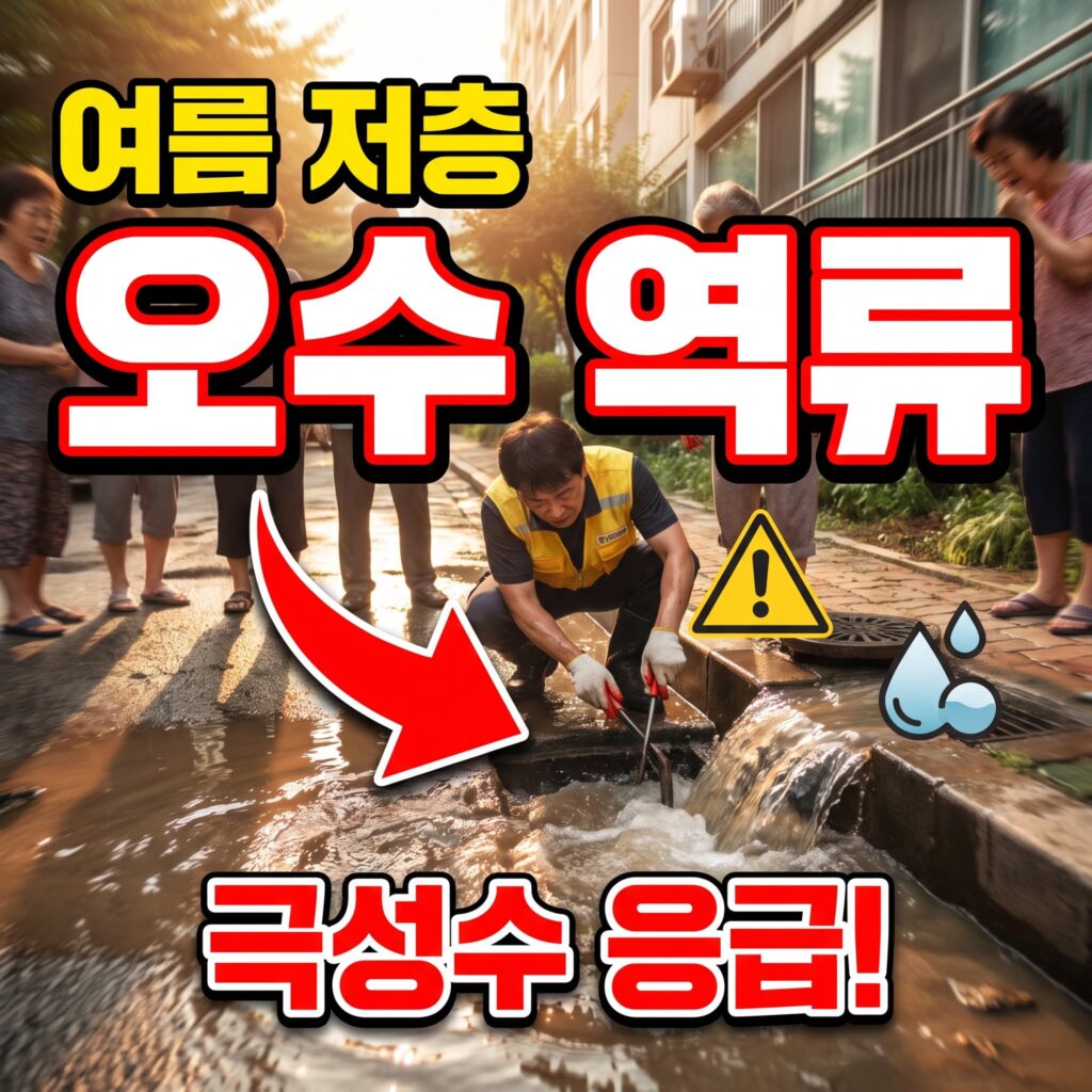 성수기 만수 아파트 저층 오수 역류 여름 극성수 응급 사례