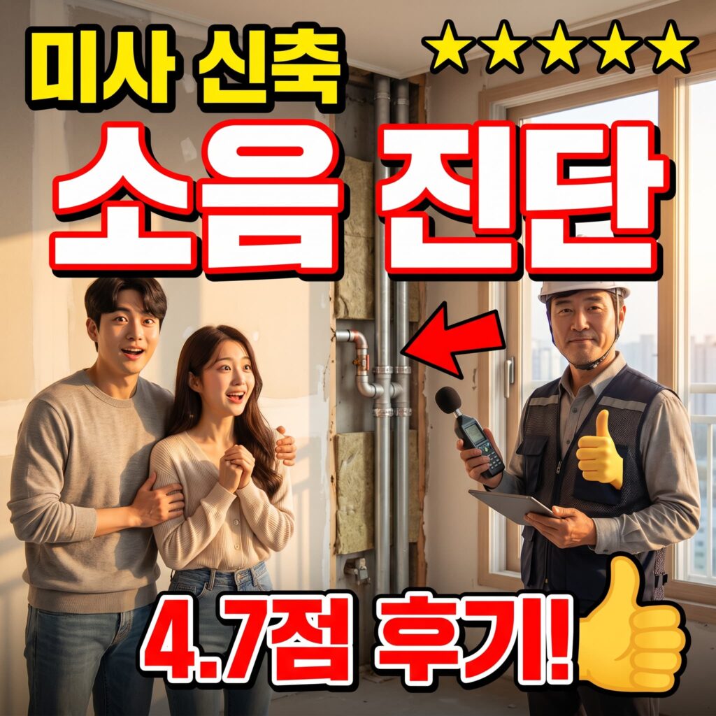 경기 하남 미사 신축 이중배관 세대 배수 소음 진단 후기 4.7점