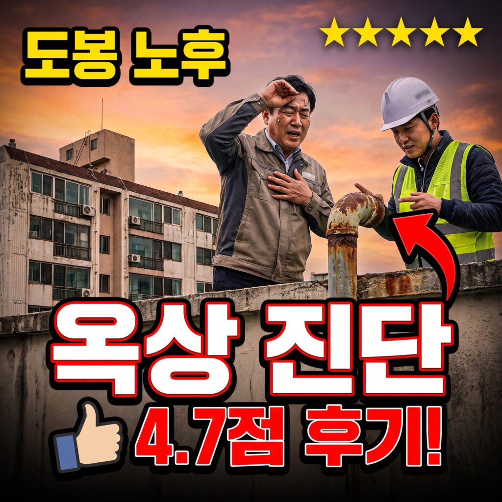 서울 도봉 방학 노후 단지 재정비촉진지구 옥상 배관 진단 후기 4.7점