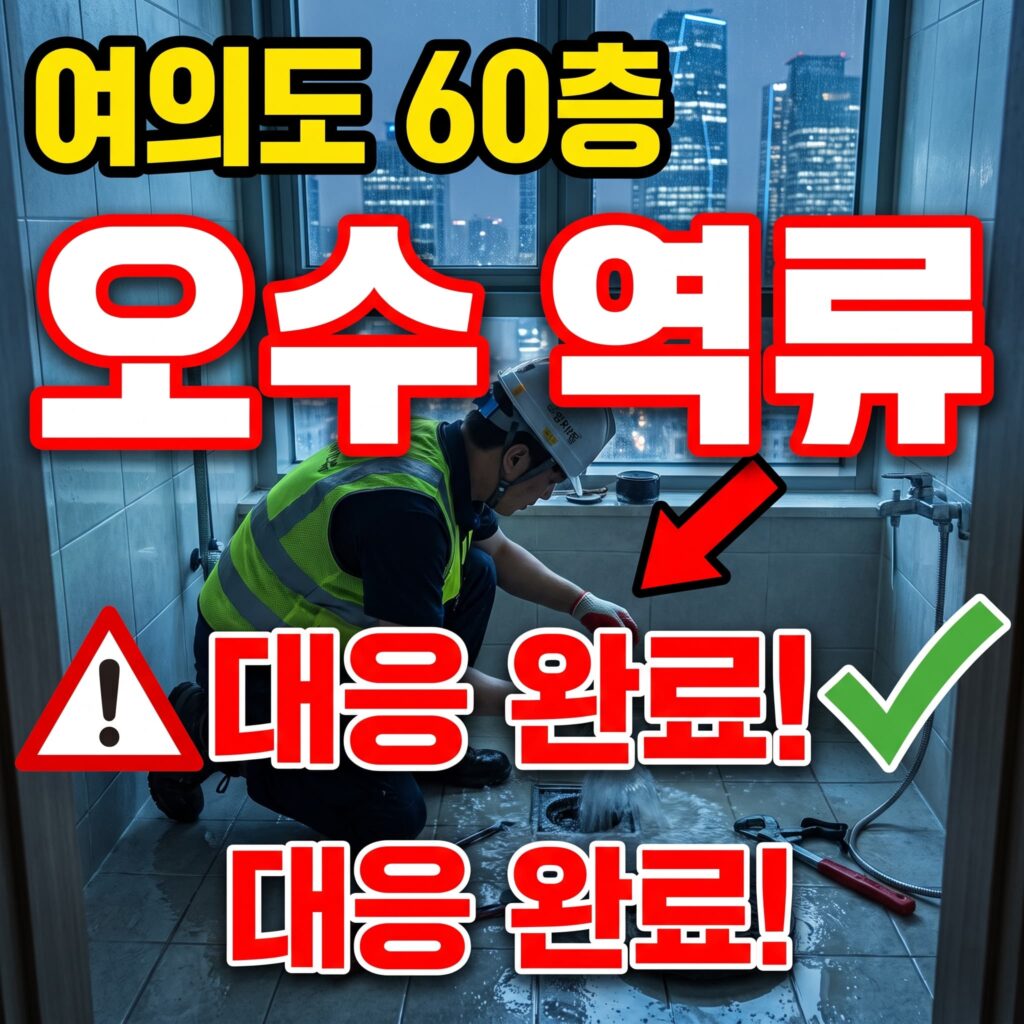서울 여의도 초고층 60층 저층 세대 오수 역류 대응 사례