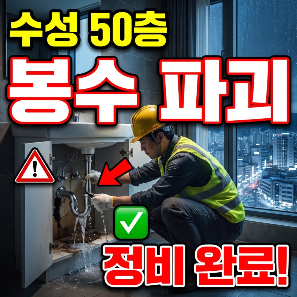 대구 수성 초고층 50층 통합 오수관 봉수 파괴 정비 사례