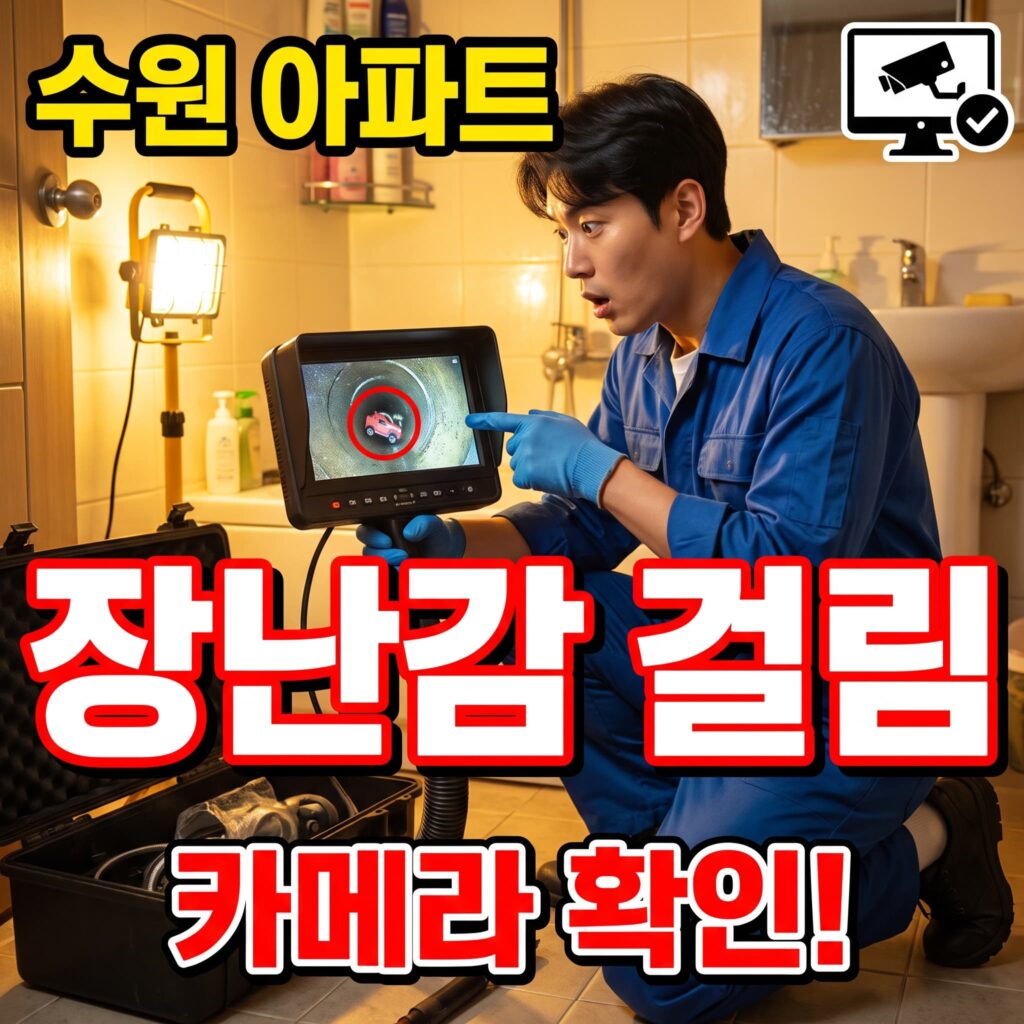 수원 아파트 변기막힘 아이 장난감 걸림 관로 카메라 확인 사례
