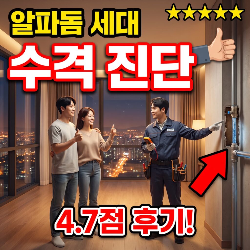 경기 성남 판교 알파돔 초고층 세대 냉수 수격 소음 진단 후기 4.7점