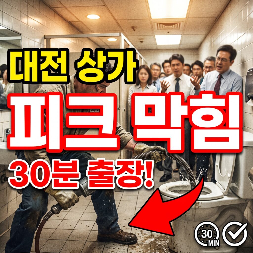 대전 상가 변기막힘 점심 피크타임 손님 대기 응급 30분 출장 사례