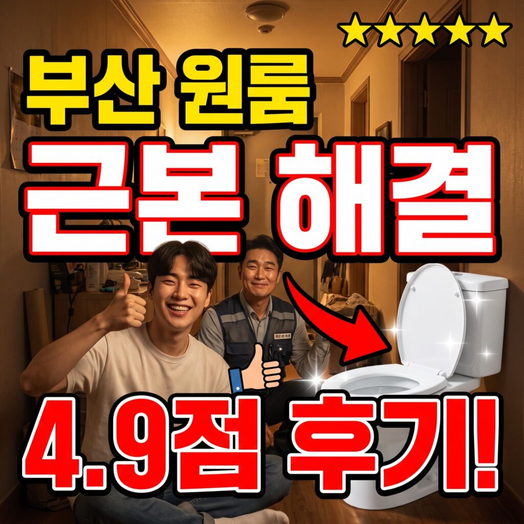 부산 원룸 변기막힘 자취생 첫 자취 반복 재발 근본 해결 후기 4.9점