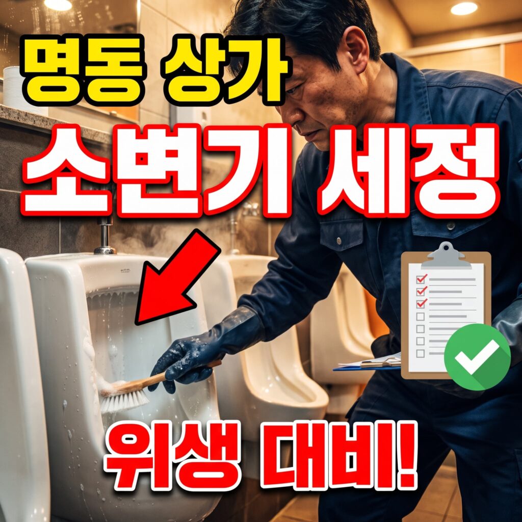 명동 상가 소변기 막힘 관광객 성수기 위생 검열 대비 세정 사례