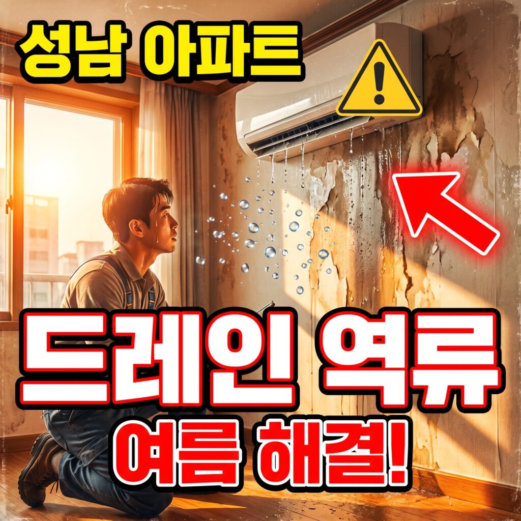 성남 아파트 에어컨 드레인 여름 폭염 결로수 역류 벽지 젖음 사례