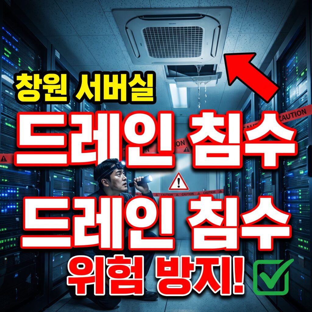창원 오피스 에어컨 드레인 시스템에어컨 서버실 침수 위험 사례