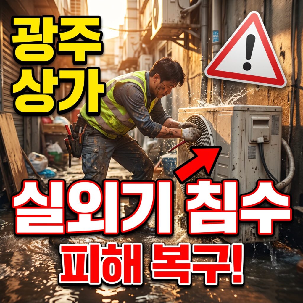 광주 상가 에어컨 드레인 여름 상권 실외기 침수 인근 매장 피해 사례