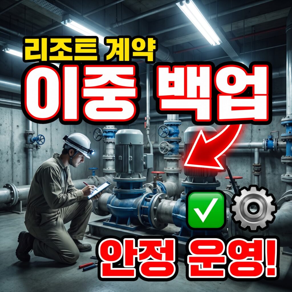 리조트 오수 펌프 정기 계약 대형 시설 이중 백업 안정 운영 사례