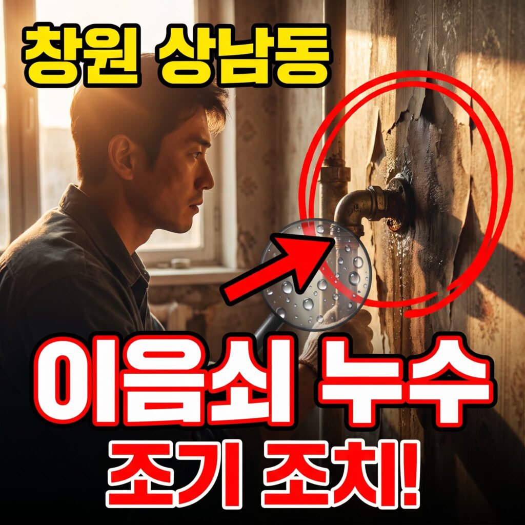 배관 이음쇠 노후로 인한 미세 누수 벽지 얼룩 발견 후 조기 조치 성공 사례 창원 상남동