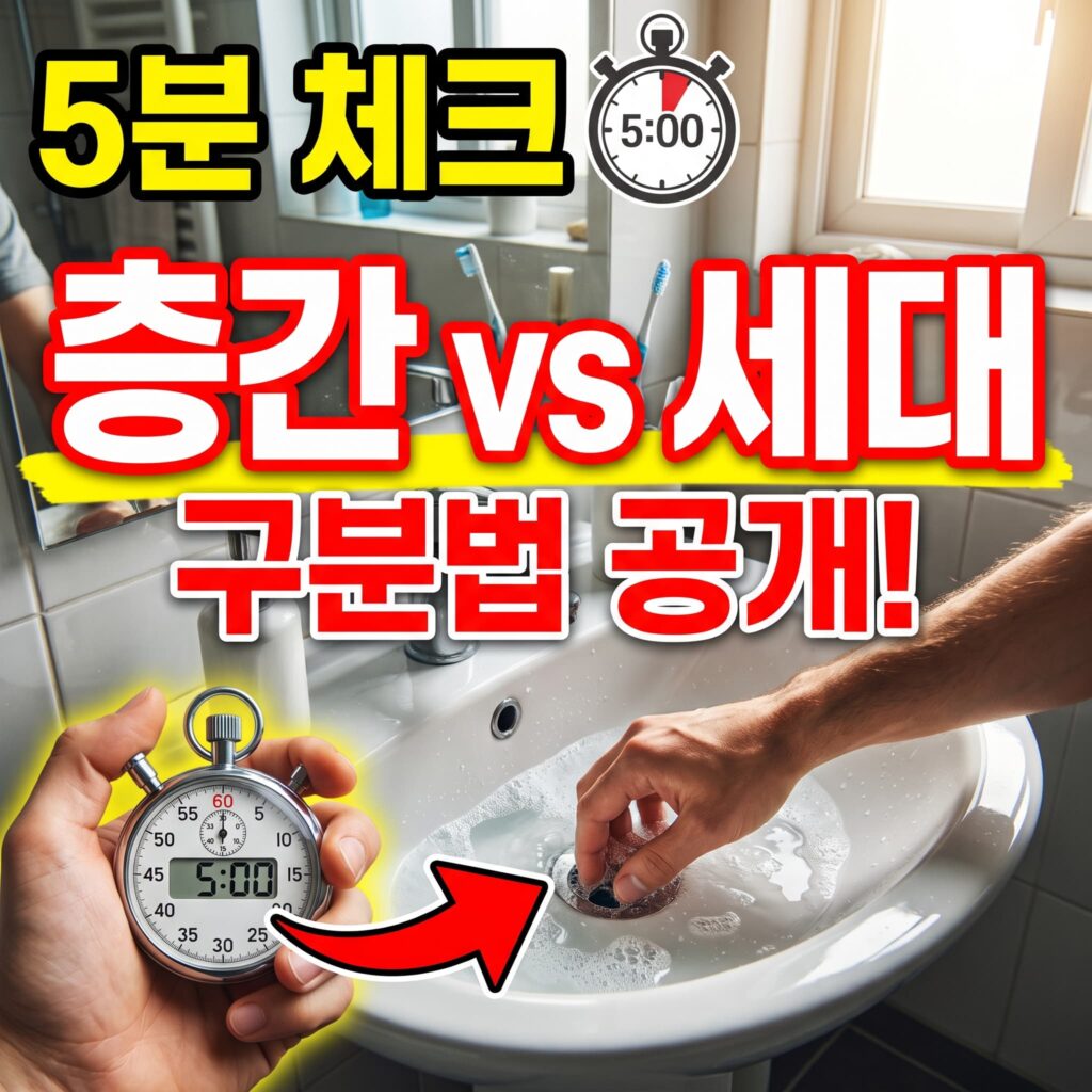 다세대 주택 배관 자가진단 — 노후 합류식 배관에서 자주 놓치는 신호