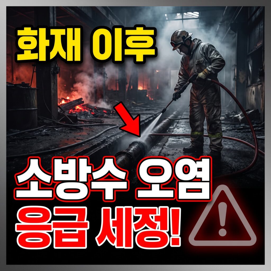 화재 진압 후 소방수 배수 라인 오염 응급 세정과 냄새 제거 복구 사례