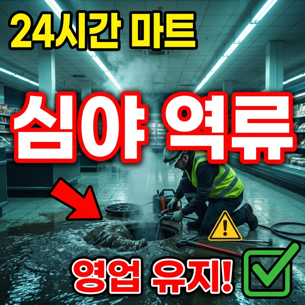 대형마트 24시간 매장 심야 배수 역류 응급 복구와 영업 유지 사례