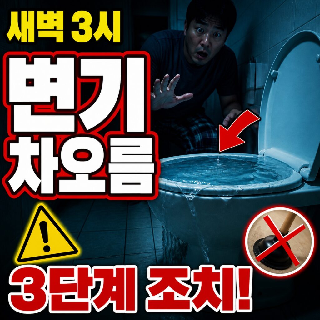 변기 물이 차오를 때 급수 차단과 안전한 확인 순서