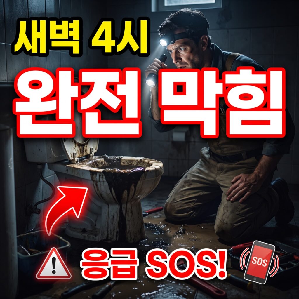 새벽 4시 화장실 변기 완전 막힘 저희에게 응급 SOS 연락 실제 사례