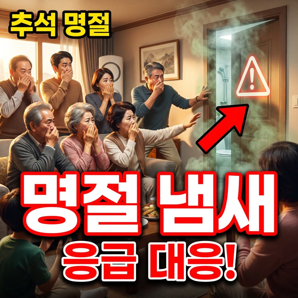 추석 명절 대가족 방문 중 화장실 하수 냄새 응급 대응 실제 처리 사례