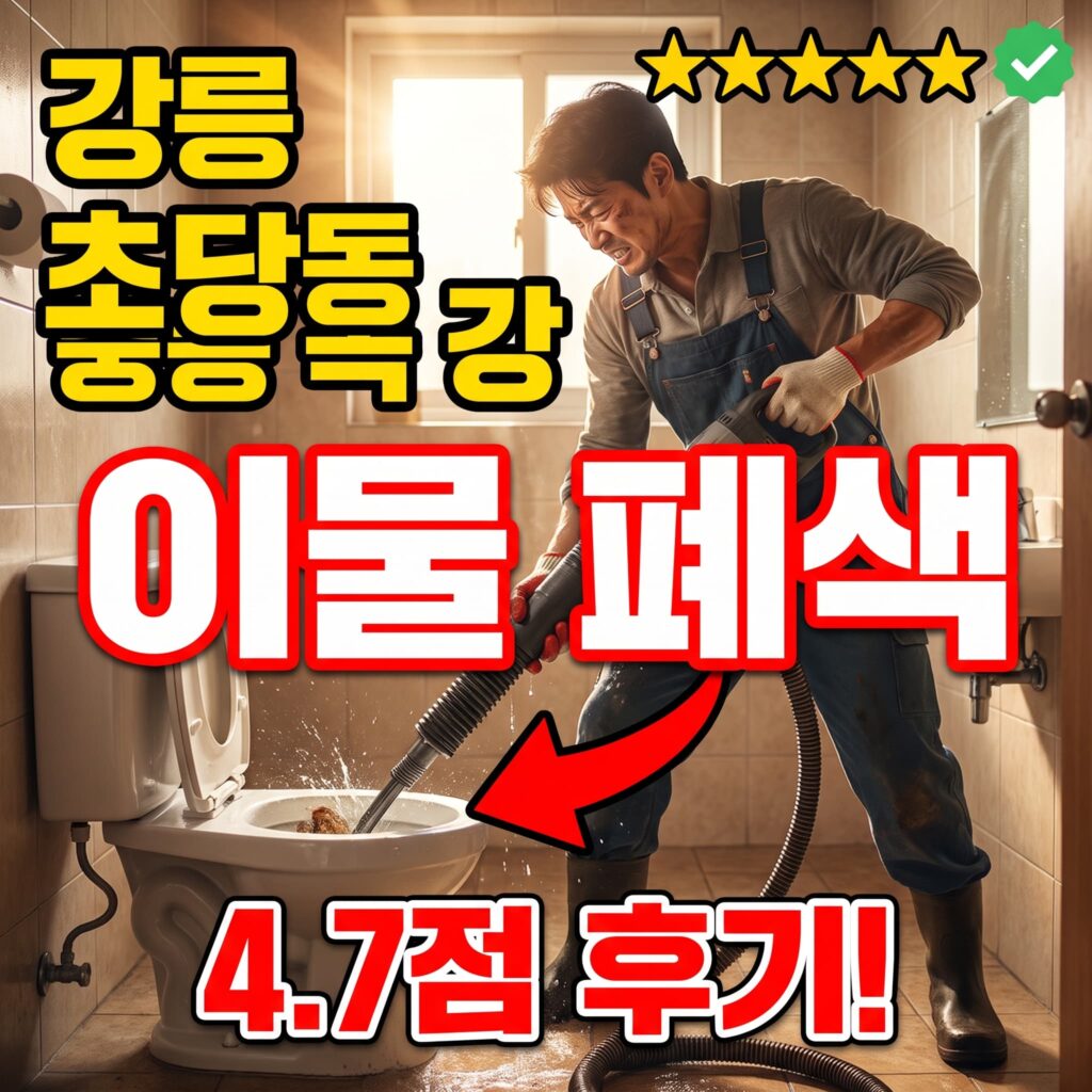 강릉 초당동 해변 게스트하우스 공용 화장실 이물 폐색, 성수기 오전 50분 처리 후기 4.7점
