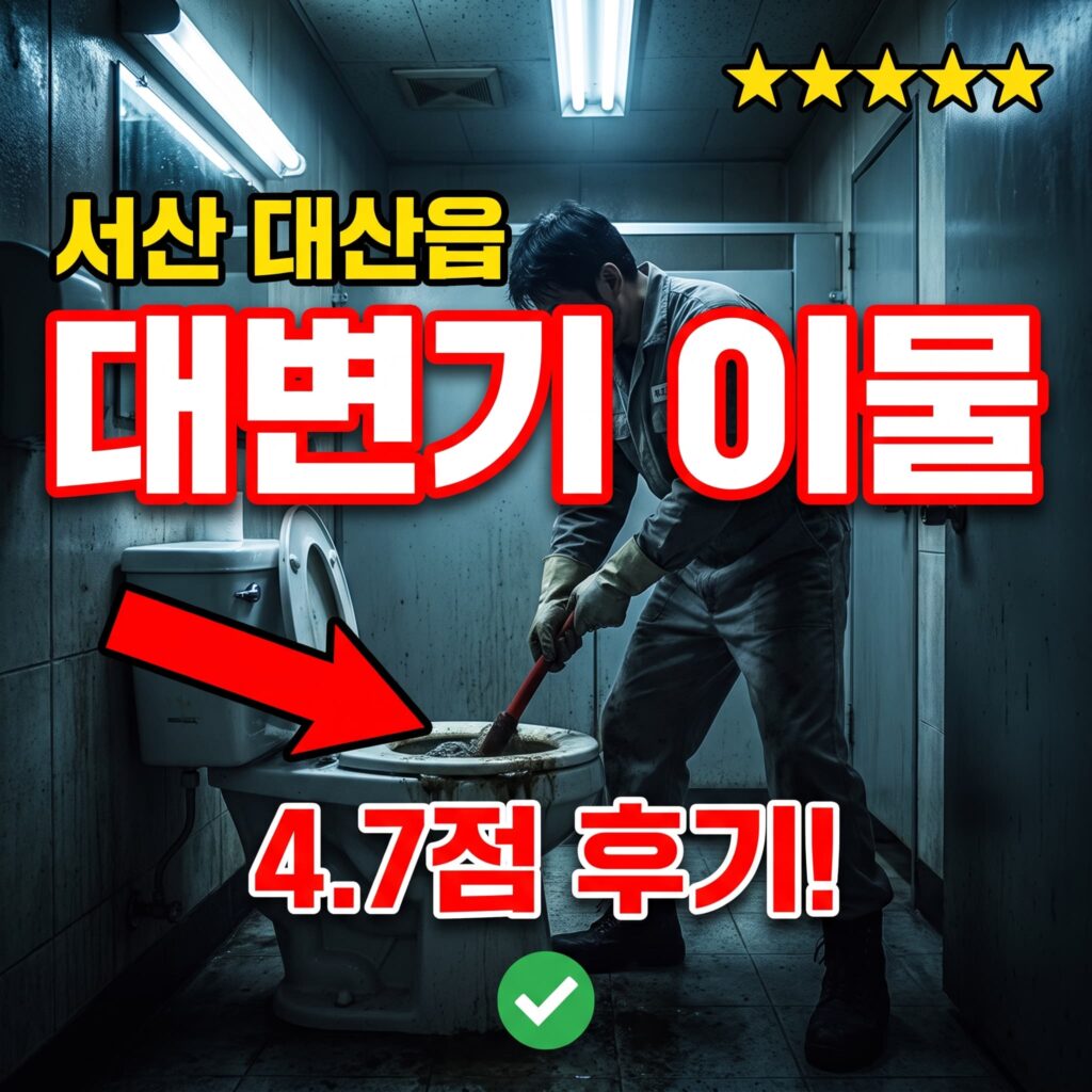 서산 대산읍 석유화학단지 사무동 화장실 대변기 이물, 오전 30분 처리 후기 4.7점